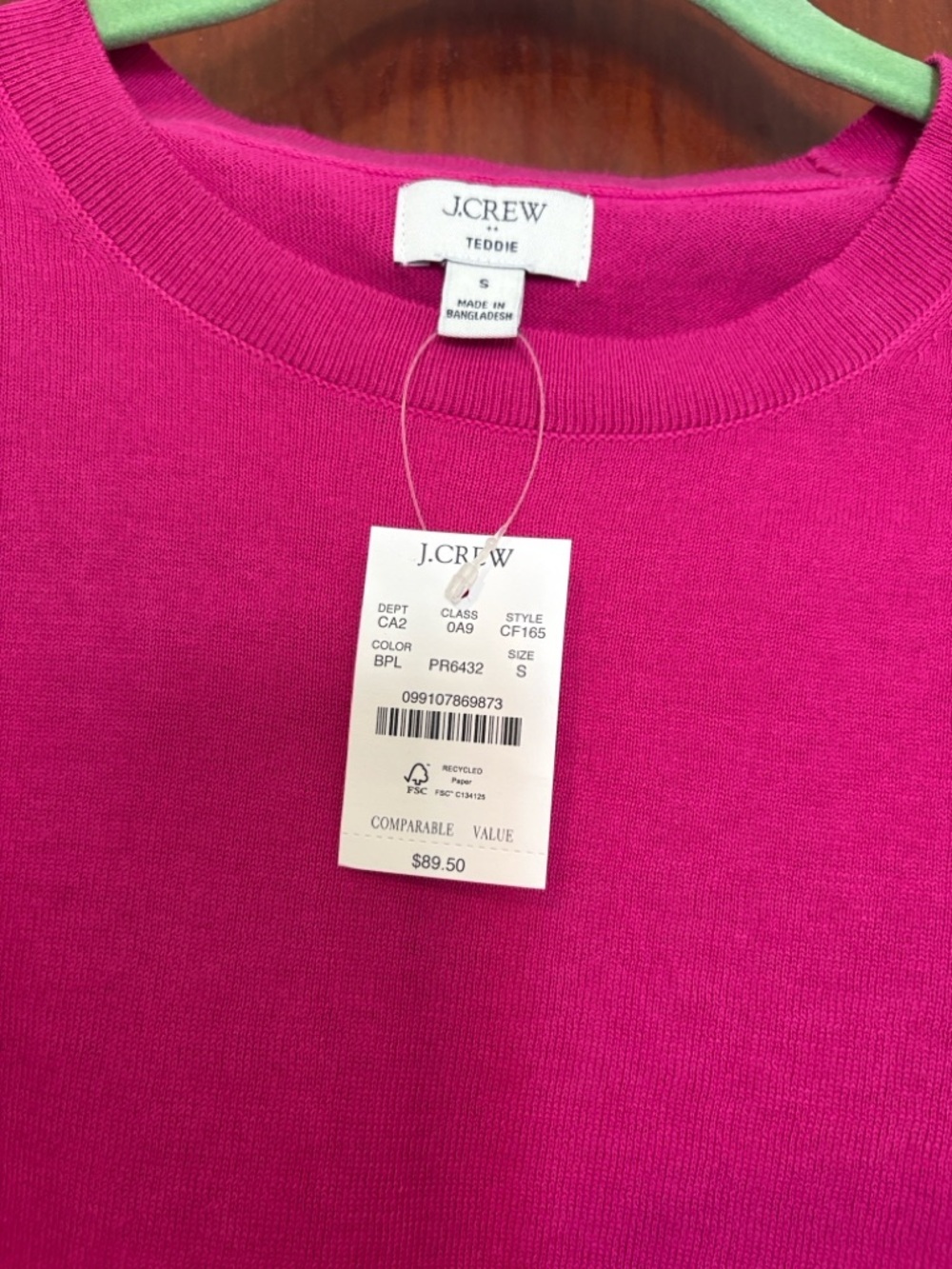 J. Crew Women's Fuchsia Crewneck Sweater - Picture 2 of 10